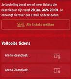 2 tickets Arena Staanplaatsen VVAL Donderdag 22 Januari, Tickets en Kaartjes, Twee personen, Januari