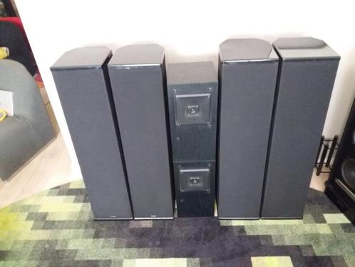 2 sets DCM TFv6.0 en 1 set CX-21, Audio, Tv en Foto, Luidsprekers, Gebruikt, Front, Rear of Stereo speakers, 120 watt of meer