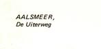982331 Aalsmeer NH 1980 De Uiterweg Nette oude kaart onbes, Ophalen of Verzenden, 1960 tot 1980, Ongelopen, Noord-Holland