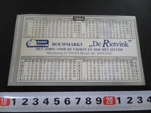 sticker Kalender 1994 Reusel De Rietvink Bouwmarkt  HANDY*, Verzamelen, Stickers, Zo goed als nieuw, Bedrijf of Vereniging, Ophalen
