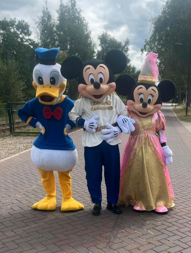 Mickey, Minnie Mouse mascotte kinderfeestje,Entertainment., Hobby en Vrije tijd, Feestartikelen | Verhuur, Zo goed als nieuw, Verjaardag