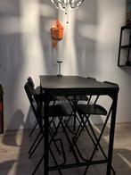 Bartafel met 4 bijpassende stoelen, Huis en Inrichting, Ophalen, Zo goed als nieuw, Inclusief barstoelen