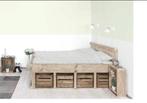 Houten tweepersoonsbed 180-200, Ophalen, Tweepersoons, Zo goed als nieuw, 180 cm