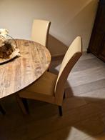 6 leren eetkamer stoelen echt leer zitten nog goed niet door, Ophalen of Verzenden, Bruin, Leer