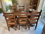 Eikenhouten eettafel met 6 stoelen, Huis en Inrichting, Ophalen, Gebruikt, 4 tot 6 stoelen