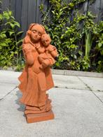 Terracotta Mariabeeld met Kind – 38 cm – handgemaakt, Antiek en Kunst, Ophalen of Verzenden