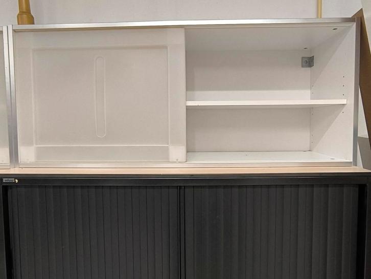 2 witte keukenkastjes met schuifdeuren, Huis en Inrichting, Keuken | Keukenelementen, Gebruikt, Minder dan 100 cm, 25 tot 50 cm