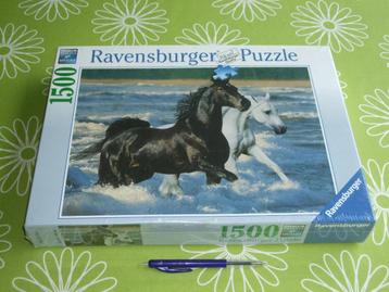 Nieuw in seal: Paarden op het strand - Ravensburger 1500 st beschikbaar voor biedingen