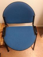 Stapelbare kantoor stoel, Gebruikt, Blauw, Ophalen of Verzenden, Metaal