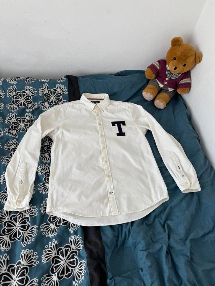 Vintage Tommy Hilfiger overhemd, Kleding | Heren, Overhemden, Zo goed als nieuw, Halswijdte 41/42 (L), Wit, Ophalen of Verzenden