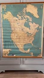 Vintage landkaart Noord Amerika, Boeken, Atlassen en Landkaarten, Ophalen, Gelezen, 1800 tot 2000, Landkaart