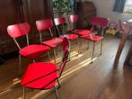 Vintage formica stoelen, Ophalen of Verzenden, Gebruikt, Rood, Vijf, Zes of meer stoelen