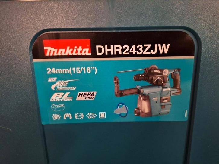 Makita DHR243 klopboormachine met hepa stofzuiger, Doe-het-zelf en Verbouw, Gereedschap | Boormachines, Nieuw, Boormachine, Ophalen of Verzenden