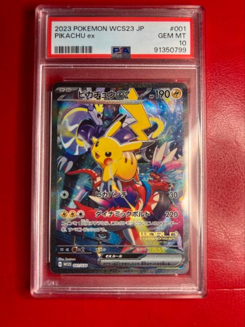 Pokemon world championship 2023 pikachu ex japans psa 10, Hobby en Vrije tijd, Verzamelkaartspellen | Yu-gi-Oh!, Zo goed als nieuw
