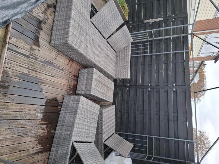 Loungeset (zonder kussens) gratis af te halen, Tuin en Terras, Tuinsets en Loungesets, Gebruikt, Loungeset, Kunststof, 4 zitplaatsen