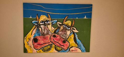 Prachtig koeien schilderij R. HABRAKEN, Antiek en Kunst, Kunst | Schilderijen | Modern, Ophalen