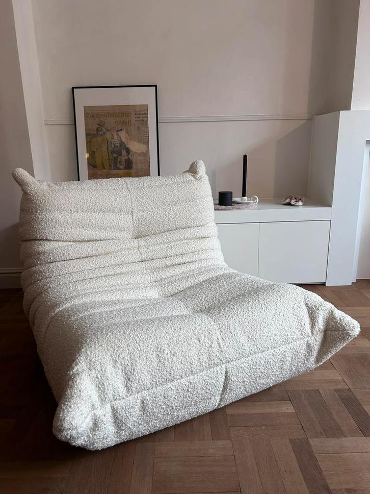 Modulaire sofa wit bouclé, Huis en Inrichting, Slaapkamer | Slaapbanken, Nieuw, Eenpersoons, Wit, Ophalen
