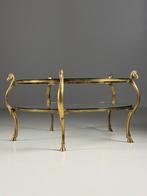 Vintage messing salontafel, Ophalen, Gebruikt, 100 tot 150 cm, 50 tot 100 cm