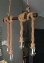 Stoere hanglamp met touw, Huis en Inrichting, Ophalen, Zo goed als nieuw, Metaal, Minder dan 50 cm
