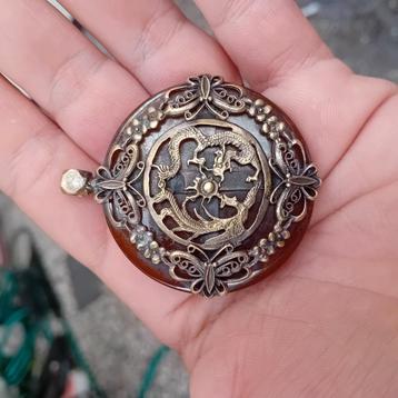 Chinese oude Tibetaanse carneool hanger/amulet beschikbaar voor biedingen