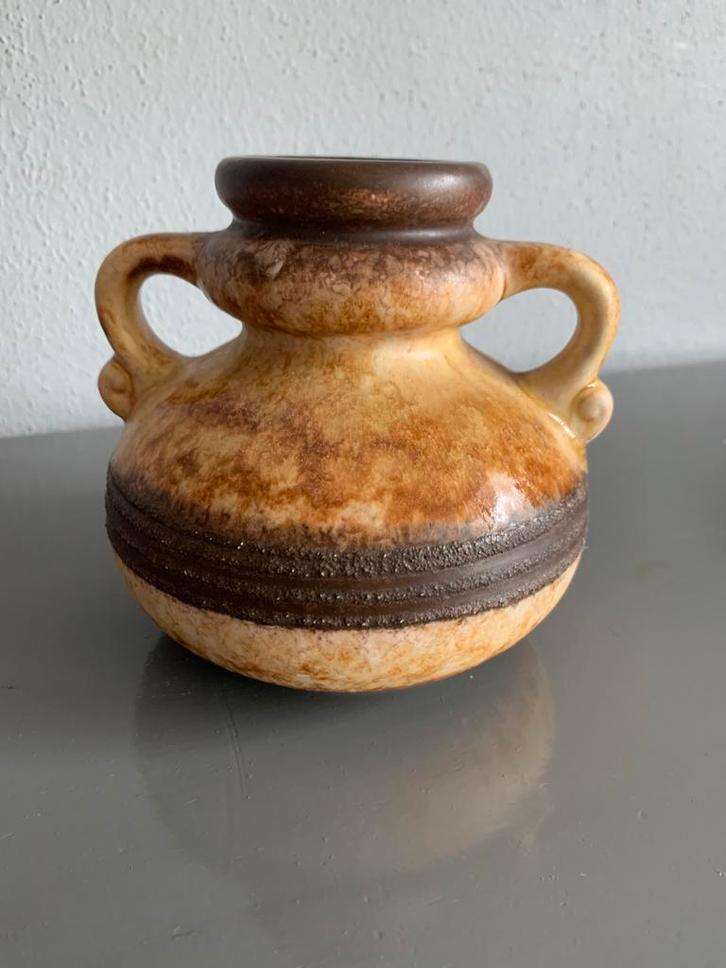 Retro vaas Germany bruin okergeel, Antiek en Kunst, Antiek | Vazen, Ophalen