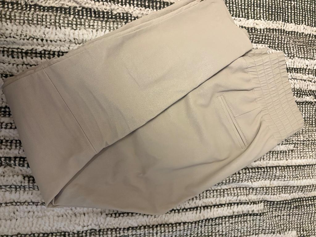 ECHT leren broek - Ibana - maat 42, Beige, Maat 42/44 (L), Ophalen of Verzenden, Zo goed als nieuw