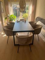 Eettafel met ijzeren onderstel, Huis en Inrichting, Ophalen, Gebruikt