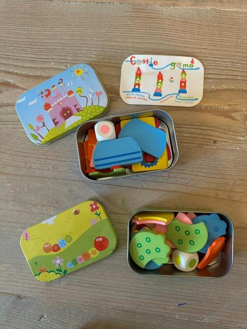 Rupsen dobbelspel + Kasteel dobbelspel, Hobby en Vrije tijd, Gezelschapsspellen | Bordspellen, Zo goed als nieuw, Een of twee spelers