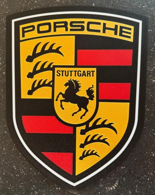 Groot verlicht Porsche Logo in box + LED verlichting - 32cm, Verzamelen, Merken en Reclamevoorwerpen, Nieuw, Lichtbak of (neon) lamp