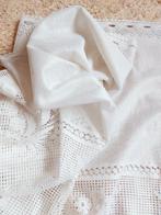 Lang kanten valletje vitrage met paddenstoelen - 340 x 60 cm, Huis en Inrichting, Wit, Ophalen of Verzenden, Zo goed als nieuw