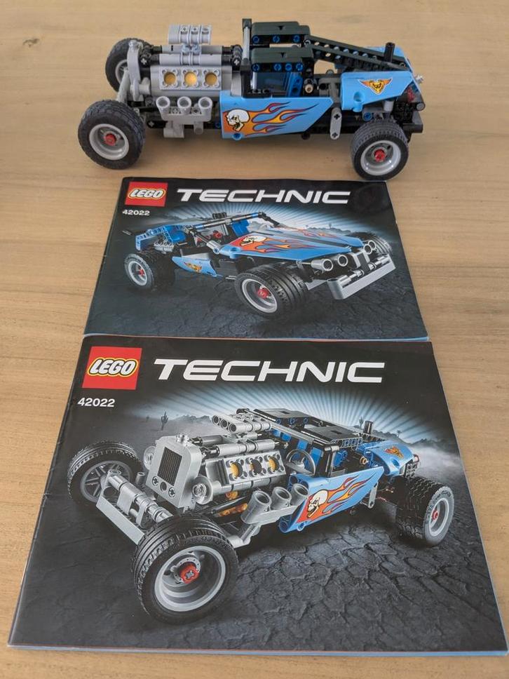 Lego Technic 42022 Hotrod - Compleet met boekjes, Kinderen en Baby's, Speelgoed | Duplo en Lego, Zo goed als nieuw, Ophalen of Verzenden