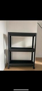 Keukentrolley zwart op wielen, Huis en Inrichting, Kasten | Stellingkasten, Ophalen, Zo goed als nieuw