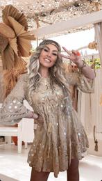 Ibiza boho tuniek/jurkje met lovers/spiegeltjes en kwastjes, Ophalen of Verzenden, Boven de knie