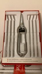 Kreeftenschaar + 6 vorkjes RVS - Nieuw in doos, Ophalen of Verzenden, Nieuw, Rvs of Chroom, Bestekset