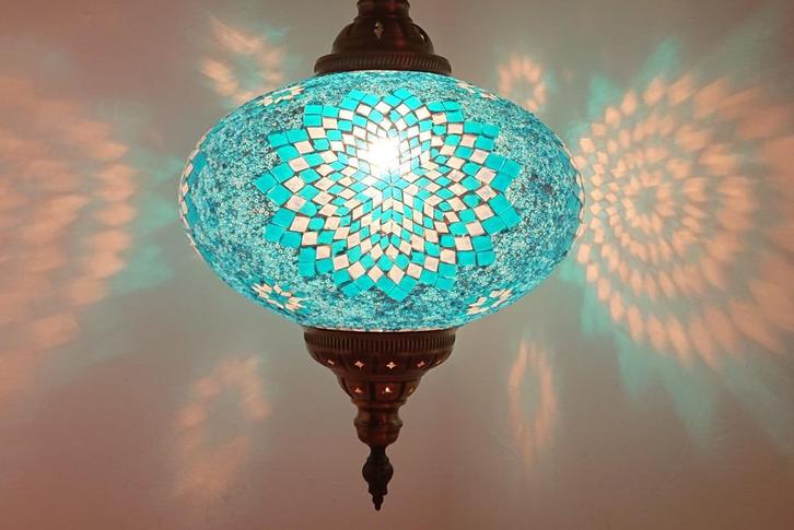Diverse Oosterse Arabische Turkse Boho glasmozaiek hanglamp, Huis en Inrichting, Lampen | Hanglampen, Nieuw, 50 tot 75 cm, Glas