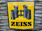 Origineel antiek emaille reclame bord - Carl Zeiss Jena, Verzamelen, Ophalen of Verzenden, Gebruikt, Reclamebord