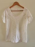 Witte top gouden kralen korte mouw Mt L ZGAN., Kleding | Dames, Tops, Wit, Maat 42/44 (L), Ophalen of Verzenden, Zo goed als nieuw