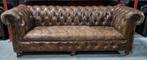 Chesterfield bank button seat VINTAGE + GRATIS BEZORGD, Gebruikt, Chesterfield, Driepersoons, Ophalen of Verzenden