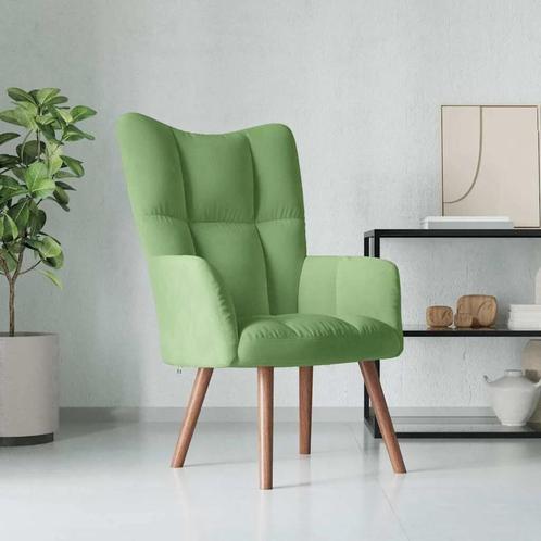 Relaxstoel fluweel lichtgroen, Huis en Inrichting, Stoelen, Nieuw, Eén, Ophalen of Verzenden