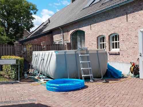 Complete zwembadset met verwarming, Tuin en Terras, Zwembaden, Gebruikt, 400 cm of meer, Rechthoekig, Ophalen