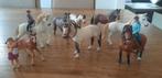 8 schleich paarden + 2 ruiters, Paard, Gebruikt, Ophalen of Verzenden, Beeldje of Figuurtje