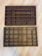 Vintage houten letterbak - set van 2, Huis en Inrichting, Ophalen of Verzenden, Gebruikt