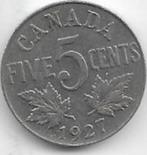5  cent  1927  Canada. km. 29, Postzegels en Munten, Munten | Amerika, Ophalen of Verzenden, Losse munt, Noord-Amerika
