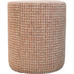 Luxe poef | terra beige, Minder dan 50 cm, Rond, Nieuw, Minder dan 50 cm