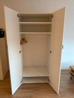 Witte kledingkast met hangruimte en planken, Huis en Inrichting, Overige materialen, 100 tot 150 cm, Ophalen of Verzenden, Zo goed als nieuw