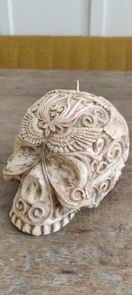Unieke Zara Home Decoratieve Doodskop Kaars ., Overige materialen, Nieuw, Ophalen of Verzenden, Crème