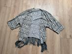 Kimono Blauw Grijs Beige Casual Vest Franjes Ibiza Dames, Ophalen of Verzenden, Zo goed als nieuw, Blauw