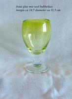 Coupe 14,5h Groen Geel Luchtbelletjes dik Glas Kristal, Antiek en Kunst, Antiek | Glas en Kristal, Ophalen