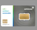 GOUDBAAR UMICORE 5 GRAM MET CERTIFICAAT, Ophalen, Goud, Dame