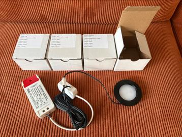 4x Led inbouwspot Modena zwart dimbaar + led driver - 55mm beschikbaar voor biedingen